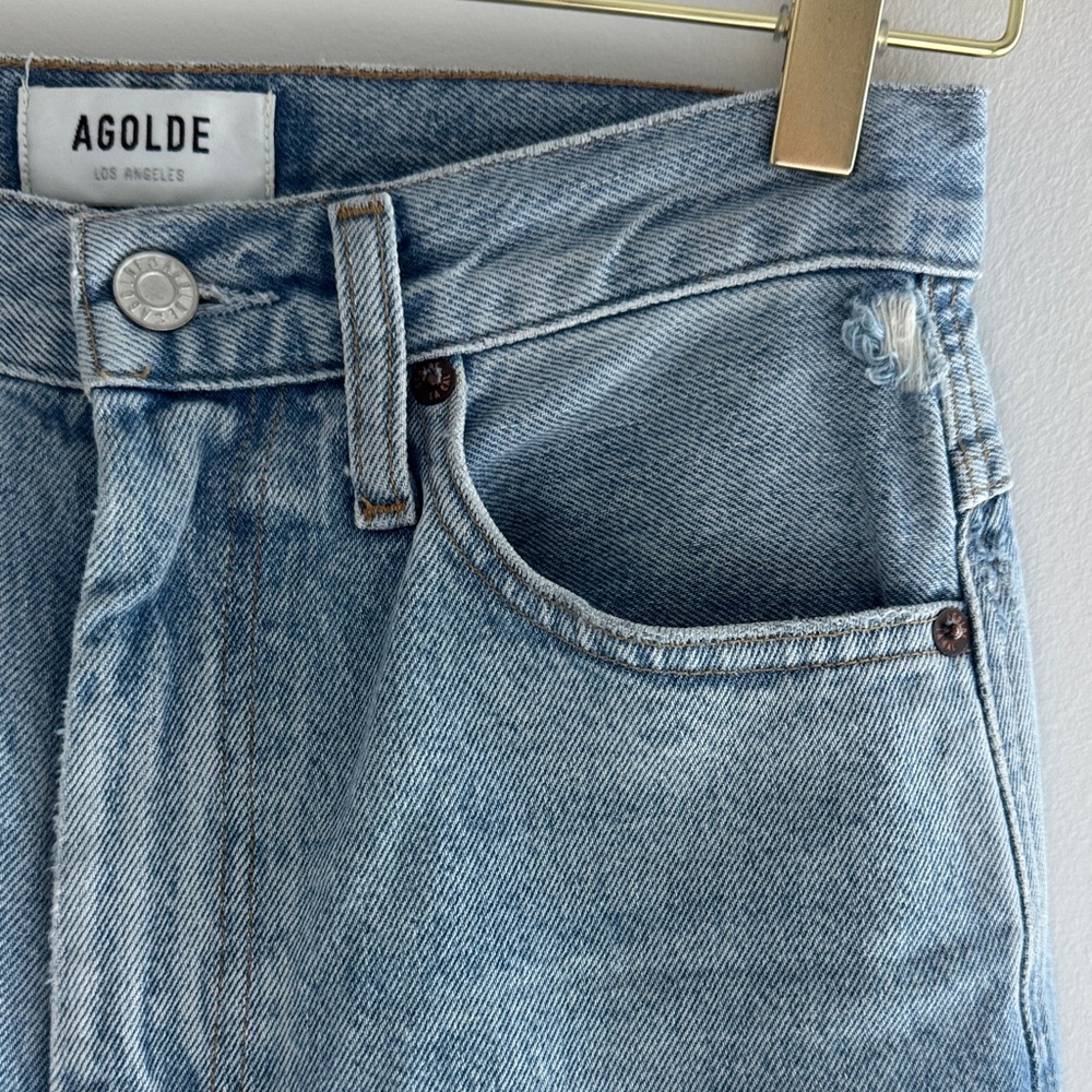AGOLD 90’s Pinch Waist High Rise Straight Denim - Picture 5 of 6